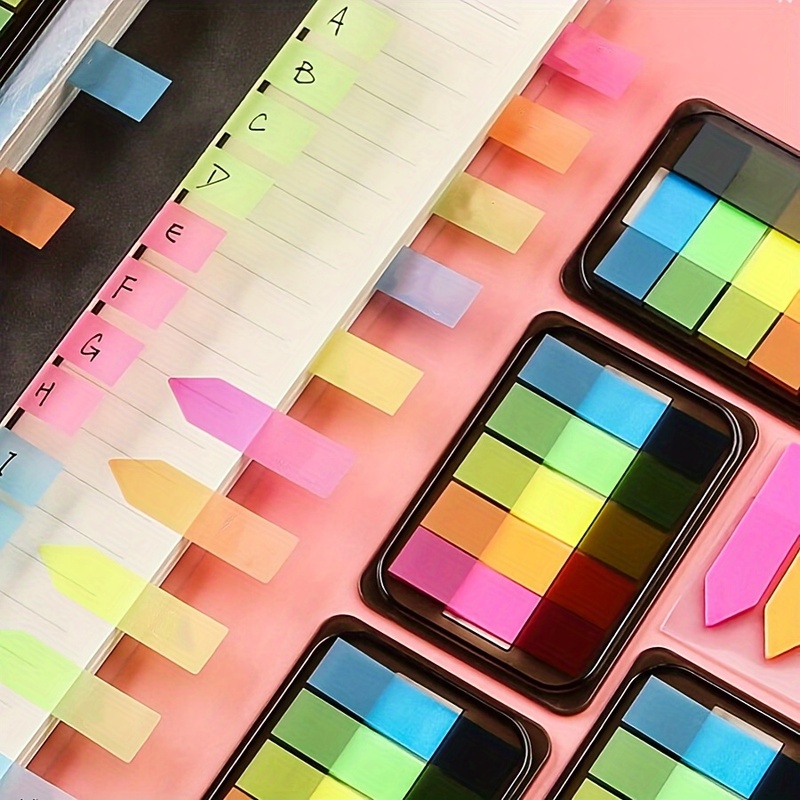Index Tab Divider - 100 szt. Fluorescencyjne zakładki indeksujące, samoprzylepne