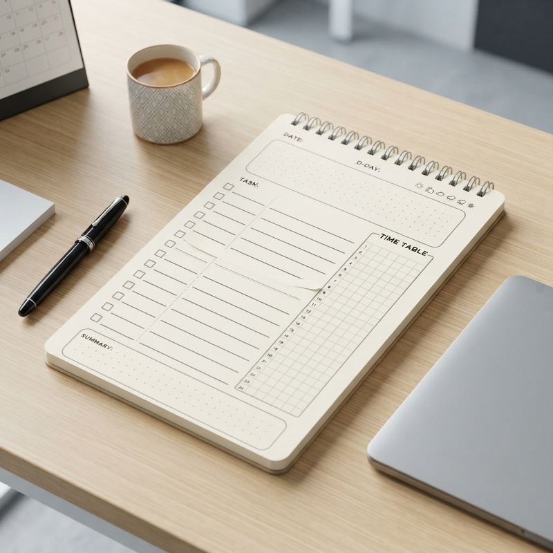 Office Stationery Supply List - 1 szt. Planer Agenda Spiralny Notatnik