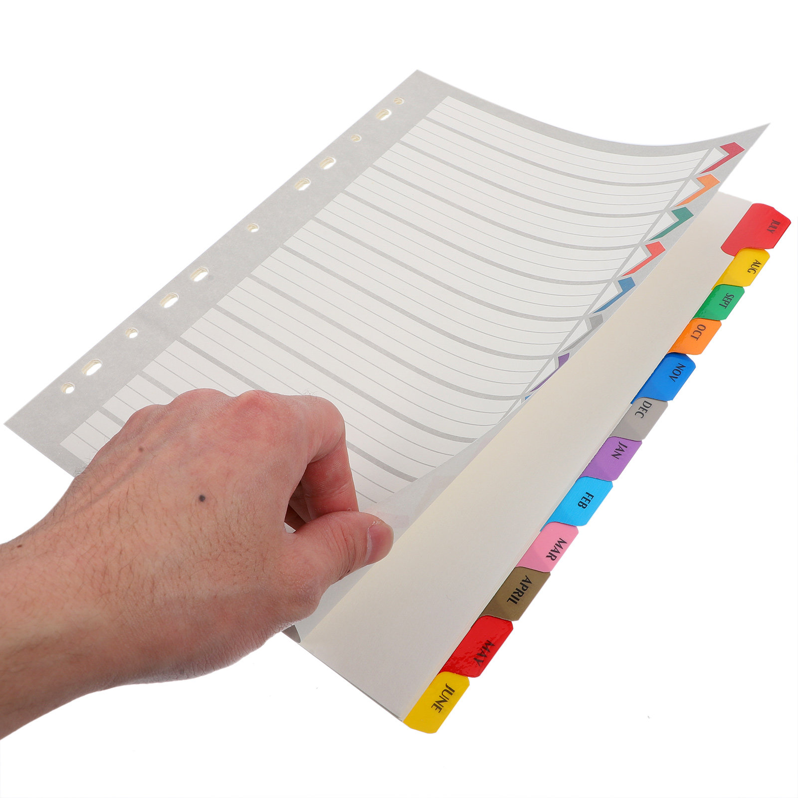 Index Tab Divider - 12 arkuszy przekładek indeksujących do segregatora,
