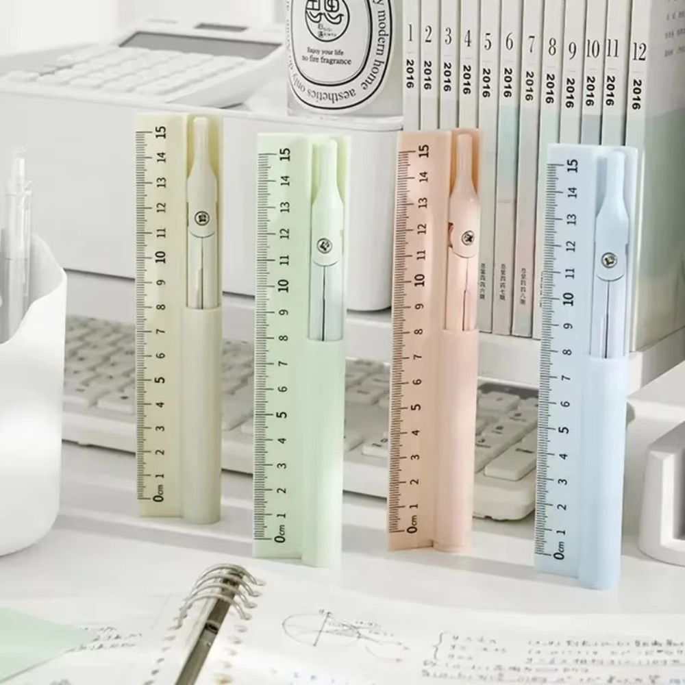 Compass Geometry Set - Długopis-kompas 3 w 1, dwufunkcyjna linijka