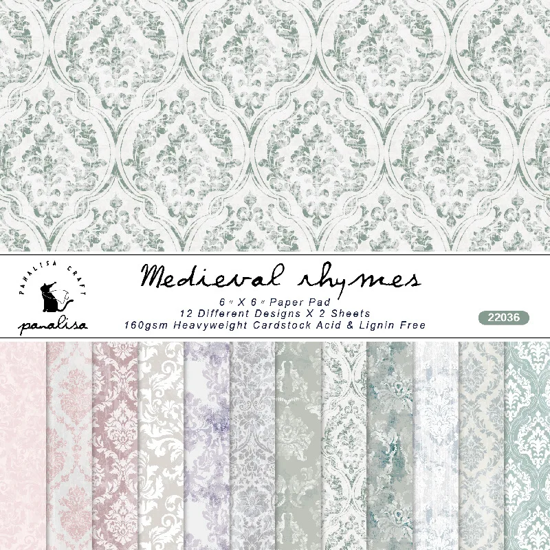 Cardstock Paper Pack - 12 arkuszy barokowy wzór papier do