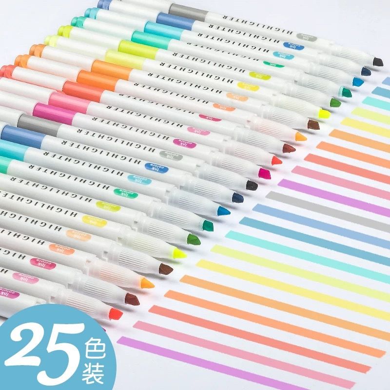 Highlighter Set Pastel - 25 kolorów ZhiPai zakreślacze markery zestaw