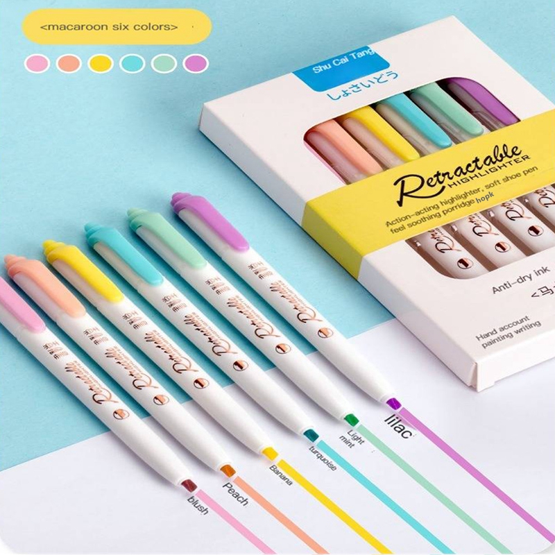 6 kolorów przycisk zakreślacz  – Highlighter Set Pastel recenzja i cena